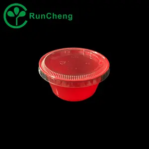 3.25 Oz Factory Price PP Red Sauce Cup Salad Dressing Cups Disposable Food Container With Lid Cup And Sauce 2500pcs/carton