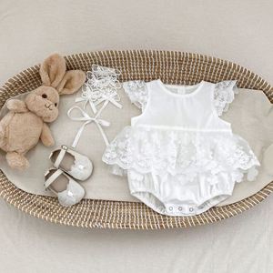 Baju Bayi Perempuan Baru Lahir Musim Panas Engepapa, Bodysuit Katun Berenda, Pakaian Bayi Lucu - Product Image 4