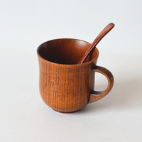 Ensemble de vaisselle en bois de coco Guansen, classique chinois, réutilisable, écologique, avec logo personnalisable, pour thé/eau/café, avec plateau, cuillère, lait