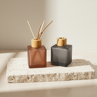 Flacon diffuseur de parfum d'ambiance de luxe en verre plat vide avec bouchon à vis, 50, 100, 150, 250, 500 ml, emballage personnalisé avec boîtes cadeaux