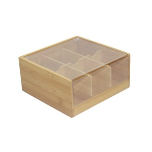 Caja de bambú de seis compartimentos para té/café, caja de bambú y madera para té/bocadillos, hecha a medida para exportación. - Product Image 5