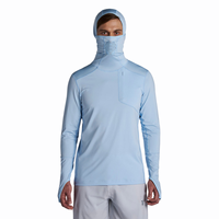 Sweat à capuche de pêche pour homme UPF 50 ventilé avec cache-visage intégré, protection solaire, tissu Aqua Juno extensible dans les 4 sens, OEM/ODM
