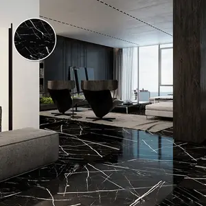 China Hot Selling billige schwarze Marmor mit weißen Wurzeln für Bodenbelag oder Naturstein Wand dekorative Fliesen Platten