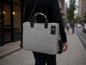 Borsa a tracolla per laptop con chiusura protettiva in tessuto per uso quotidiano - Product Image 2