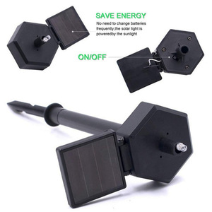 Lampe solaire de jardin à LED à 6 faces avec capteur de lumière à film mince, résistante à l'eau, décoration extérieure - Product Image 3