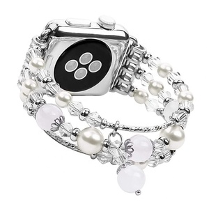 Bijoux en perles <span class=keywords><strong>Bracelet</strong></span> en métal pour <span class=keywords><strong>Apple</strong></span> <span class=keywords><strong>Watch</strong></span> Band 49 9 8 41 45mm <span class=keywords><strong>Bracelet</strong></span> de luxe pour femmes StarpFor IWatch 5 4 SE 44MM - Product Image 6