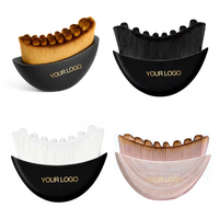 Brosse de drainage lymphatique personnalisée avec logo, outil de massage pour le visage, brosse sèche pour sculpter le menton et la ligne de la mâchoire, manche en plastique s'adaptant à la peau