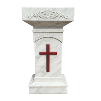 Lectern en marbre blanc sculpté, style européen, personnalisable, taille réelle, pour décoration de chapelle religieuse
