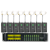 Panvotech Choir Singing Mic Professional UHF Système de microphone sans fil portable à 8 canaux pour groupe de scène et culte d'église