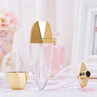 Tubes de gloss à lèvres cosmétiques de luxe en plastique de 7 ml, forme diamant unique, avec applicateurs, impression de logo personnalisée, échantillons gratuits