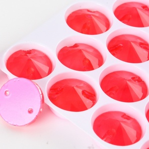 OLeeya Rivoli Sew on Crystal Siam Neon Strass DIY Glass Stones Flat Back Sewing Rhinestone for Jewelry Clothes - Product Image 5