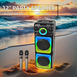 Altavoz doble <span class=keywords><strong>Subwoofer</strong></span> de 12 pulgadas, luces LED RGB amplificadas, luz intermitente colorida, accesorio <span class=keywords><strong>para</strong></span> cine en <span class=keywords><strong>casa</strong></span>, micrófono - Product Image 3
