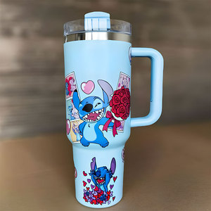 Tazza da Viaggio in Acciaio Inox da 40oz con Personaggi dei Cartoni Animati, Tazza Termica Stampata per <span class=keywords><strong>San</strong></span> <span class=keywords><strong>Valentino</strong></span> con Manico - Product Image 2