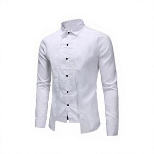 Camisa de Satén Antiarrugas para Hombre, Manga Larga, Cuello Camisero, Diseño de Dos Piezas, Informal, para Oficina, Primavera - Product Image 4
