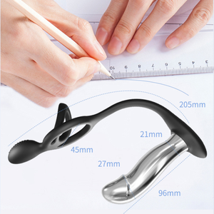 Vibrador Anal 2 en 1 de Metal con Anillo para Pene, Resistente al Agua, con Garantía de 12 Meses - Juguete Sexual Anal para Hombres y Parejas - Product Image 6