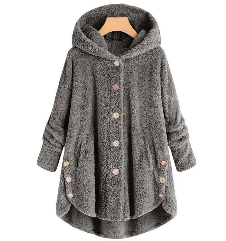 Wholesale High-Quality Women'S Coat Hooded Warm Outdoor Fur Jacket Long Overcoat