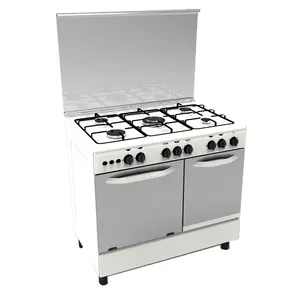 High ranking low price white body gas cooker with oven with double ovens