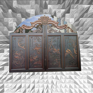 見栄えの良い黒色のアルミニウム製自動スイング＆スライド式門扉（屋外入口・外観デザイン用） - Product Image 2