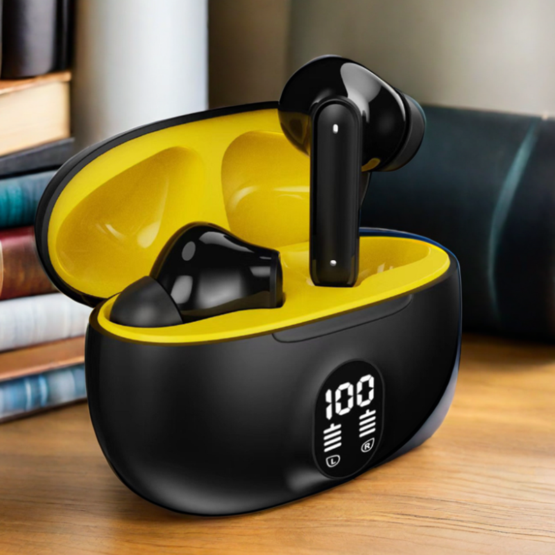 <strong>Real</strong> <strong>ANC</strong> <strong>ENC</strong> Dual Mic Microphone Stereo Wireless Earphone TWS Earbuds Noise Cancelling Digital Display in Ear Headset Headphone