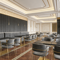 Tables et chaises de restaurant en acier inoxydable doré de luxe sur mesure pour restaurants commerciaux