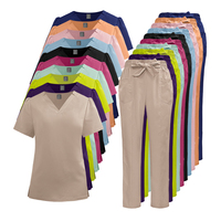 Esthéticienne extensible-Ensembles d'uniformes de technicien d'ongles Ensembles de gommage d'allaitement Femmes Scrubs médicaux personnalisés Fabricant de gros