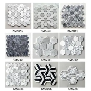 Мозаика Kewent, Высококачественная натуральная мозаика Mosaico Marmo, сотовая шестиугольная мраморная каменная мозаичная плитка для стен и пола
