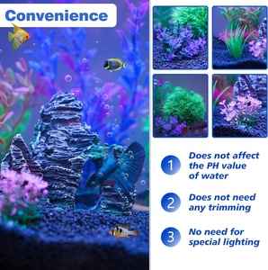 Accesorios para peceras Betta, decoraciones de acuario de plástico Artificial, juego de decoración de cueva de <span class=keywords><strong>roca</strong></span> para peces pequeños y grandes - Product Image 3