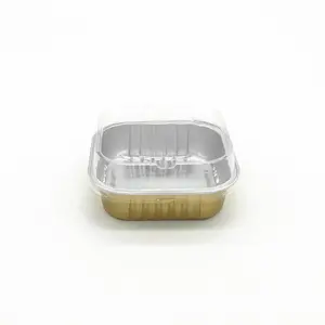 Aluminium Foil Containers Suppliers Takeaway Food Cups Disposable Pudding Dessert Container With Lid Silver Aluminum Foil Food Grade Microwavable Mini Size 125ml