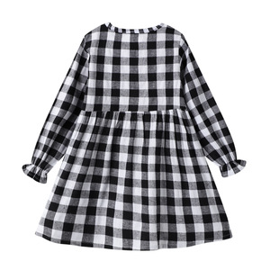 Vêtements pour bébés et femmes, robes décontractées pour enfants, jolies robes à carreaux à manches longues pour filles en provenance de Chine - Product Image 2