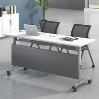 Tables portables modernes Table d'entraînement pliante Bureaux de conférence pliables pour deux personnes Bureau d'entraînement long avec roues