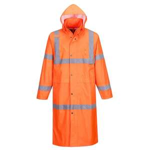 PORTWEST - H445ORRM Abrigo naranja de alta visibilidad de 122cm-EAN 5036108348350 ROPA DE TRABAJO DE LA HI-VIS - Product Image 1