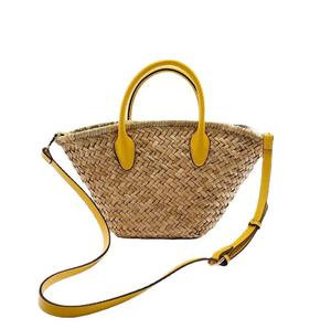 Sac fourre-tout en paille tressée brodé style bohème géométrique avec fermeture éclair, doublure en coton pliable, pour femme, idéal pour la plage et le shopping estival - Product Image 3
