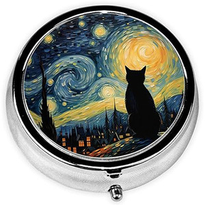 Bestseller - Boîte à pilules avec miroir - Créative, portable, ronde, 3 compartiments, miroir en métal, images personnalisées imprimées disponibles, vente en gros d'usine - Product Image 4