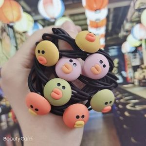 Élastiques à cheveux en forme de canard de dessin animé pour femmes, en résine plastique, accessoires de coiffure décontractés - Product Image 1