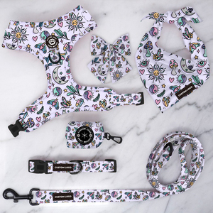 Adorable diseño de flamenco Impresión de arneses para mascotas Accesorios Premium Hebilla de metal Collar de perro personalizado con correas Perro - Product Image 5