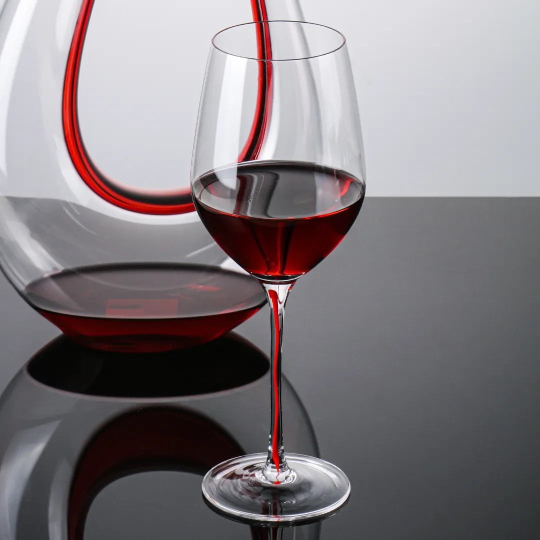 Tùy chỉnh 450ml thanh lịch Burgundy vinos tyglass Kính rượu vang đỏ thủy tinh màu đỏ bấc gốc cho tiệc cưới