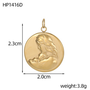 D651 Manna Religious Stainless Steel Charms Cross Goddess Virgin <strong>Mary</strong> Portrait Pendants for Children's Jewelry Making - Product Image 4