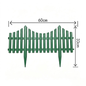 Sunsbuild Weather Resistant Green <b>Plastic</b> Garden <b>Edging</b> Border Fence Easy Install Interlocking Picket Fence for Lawn Yard - Product Image 5