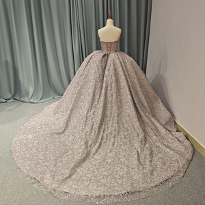 ชุดเดรส6742ราตรีลูกไม้ปักเลื่อมไข่มุกหรูหราสำหรับเด็กผู้หญิง - Product Image 5