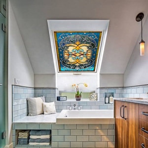 Vidrio Biselado Tiffany Mediterráneo Personalizado Directamente de Fábrica para Puertas y Ventanas, Iluminación Decorativa Hecha a Mano, Estilo Europeo - Product Image 6