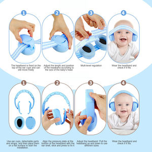 Bandeau élastique en nylon antibruit réglable pour bébé et cache-oreilles en ABS pour l'autisme sensoriel hypoallergénique - Product Image 5