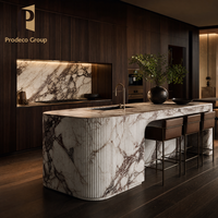 Armoires de cuisine en bois de noyer, grain naturel, style moderne, projet de construction sur mesure pour toute la maison