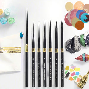 LUOYA SeamiArt 1pc Pinceau de peinture rond fin à poils de nylon avec manche en bois portable pour <span class=keywords><strong>aquarelle</strong></span> de voyage, détail, Jiangxi - Product Image 3