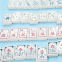 Ensemble de Mahjong Américain Pliable et Portable de Luxe pour 4 Joueurs, 160 Tuiles Acryliques Peintes à la Main, Écologique, Décoration Blanche