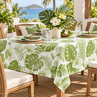 Housse de table de cocktail à motif floral personnalisé 90*156 pouces, nappe rectangulaire sans couture pour événements de mariage, location, fête