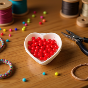 Perline rotonde rosse ILAN da 8 mm per la creazione di gioielli - Product Image 3