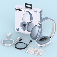 T9 Headset Nirkabel Over Ear BT5.3 Headphone Suara Stereo Peredam Kebisingan Headphone Lipat Dengan Mikrofon Untuk Perjalanan Gaming Komputer