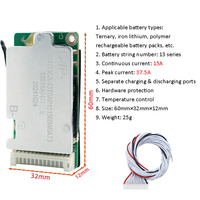 Circuit BMS de véhicule électrique de carte de Protection de batterie au Lithium de 13S 48V 18650 avec le produit ternaire de PCB et de PCBA de lithium