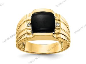 18K Rose Gold Plated Sterling Silver <b>Men's</b> Black Onyx Bezel Set Eternity <b>Ring</b> Classic Wedding Engagement Band Rhodium Plated - Product Image 5