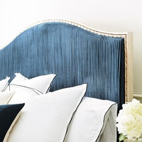 Meubles d'hôtel de luxe américains, style européen moderne rétro, lit king-size en tissu, bois massif sculpté, durable pour la chambre à coucher